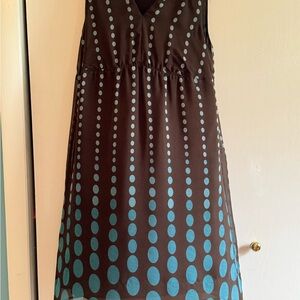 Apt. 9 Brown Dress with Blue Polka Dots
